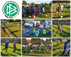 E2-Junioren vom Training mit dem DFB-Mobil begeistert