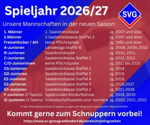 SVG startet 2026/27 in allen Altersklassen - Werde ein Teil davon!